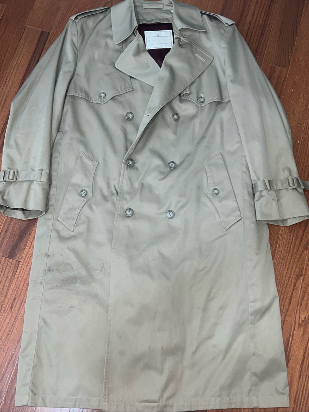 Men's Classic Double-Breasted Trench Coat in Khaki